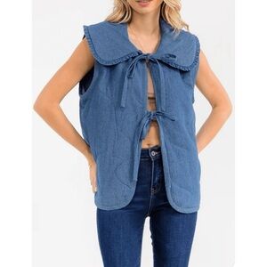 In the beginning | quilted tie denim vest
